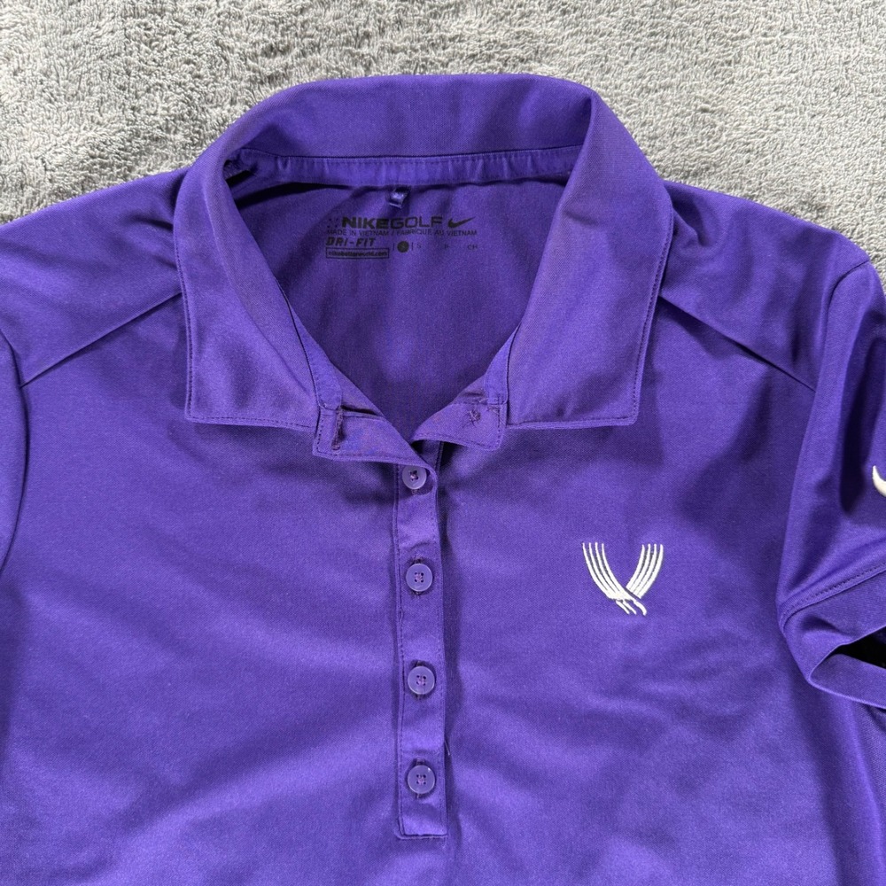 Nike Golf Polo Shirt Women Small Purple Dri-FIT Short Sleeve Valhalla Golf Club